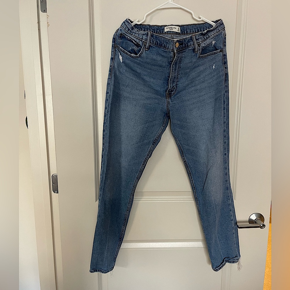 Abercrombie “the skinny” high rise denim.